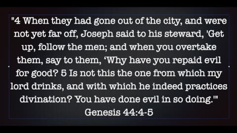 Genesis 44:1-5 PODCAST