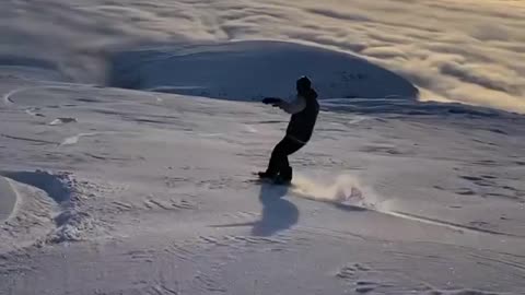 Playing ski on the sky