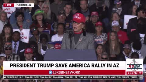 Wendy Rogers speaks at the Arizona rally.