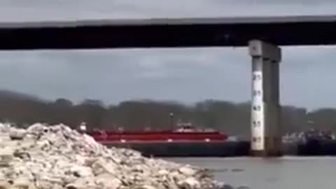 A barge collided with the US-59 bridge in Sallisaw, Oklahoma.