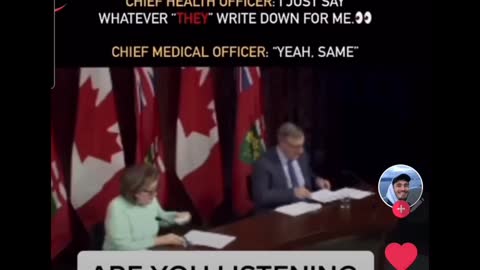 Canadian Chief Medical Office - "I say whatever they tell me" RE: covid/vaccines/lockdowns