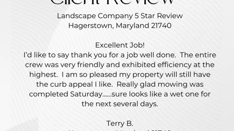 Landscape Contractor Hagerstown Maryland 5 Star Review Grosh's Lawn Service