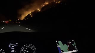 Fire Spread Along the Grapevine 5 Freeway