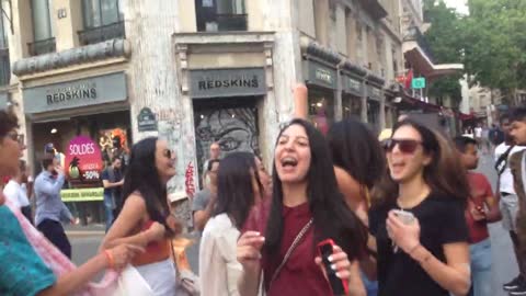 Moroccan Girls and Others Chant Hare Krishna and Dance with Harinama Ruci After Paris Ratha-yatra