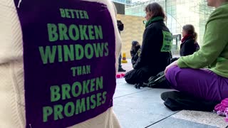 Climate activists smash windows at Barclays' London HQ