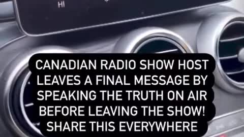 Canadian Radio Host Drops Truth *On Air* Prior to Departure