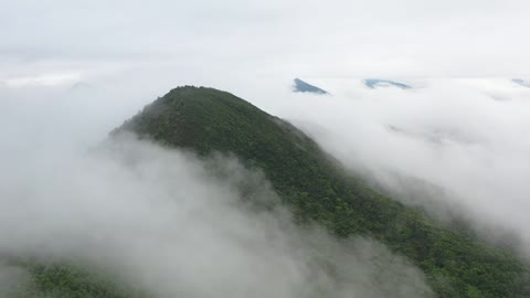 Clouds over the mountains and meditation