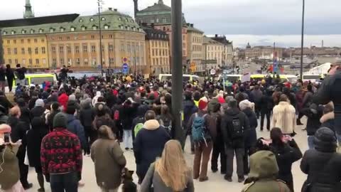 Coronademonstration i Stockholm - Polis skadad
