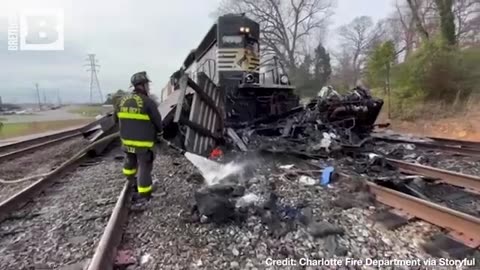 Train Slams into Tractor-Trailer Stuck on Tracks in Charlotte