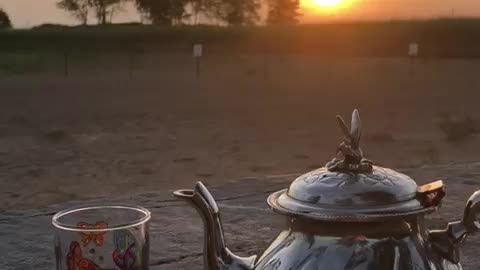 Enjoy the Chicago sunrise with moroccan tea