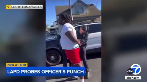 LAPD officer punches handcuffed man during arrest in Watts | ABC7