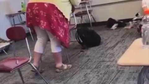 Fat ass Keranized teacher flips out on student