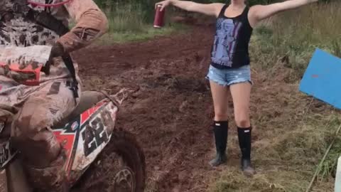 Woman Gets Blasted with Mud