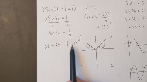 Grade 11 Math - Solving Trig Equation using CAST rule with different period (lesson 5.4)