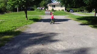 Henry's first bike ride with no training wheels