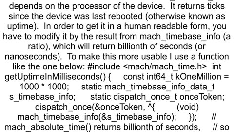 What is mach_absolute_time based on on iPhone