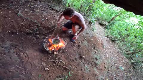 Solo Survival SPINED LOBSTER Catch n Cook On A Tropical Island-1