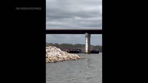 Barge collides with bridge in Oklahoma