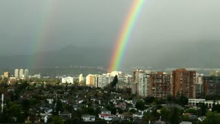 Giant rainbow in Santiago, Chile