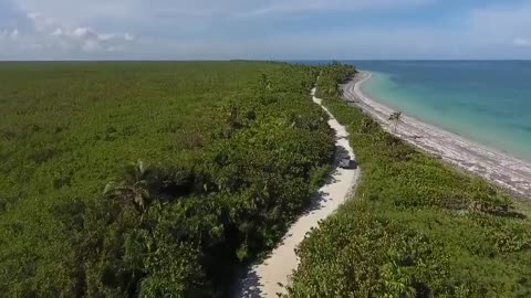 Sea waves & beach drone video