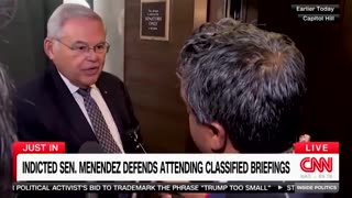 CNN Catches Senator Menendez Going Into A Classified Briefing