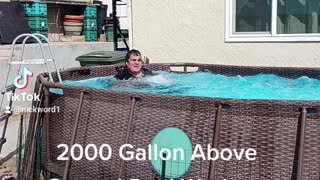 2000 Gallon Above Ground Pool Workout Part 5. Swinging Straight Punches Under Water Till Exhaustion