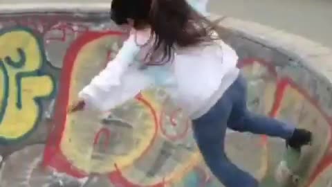 White pink windbreaker faceplant