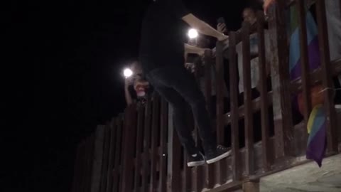Uc santa barbara guy backflips off pier into crowd