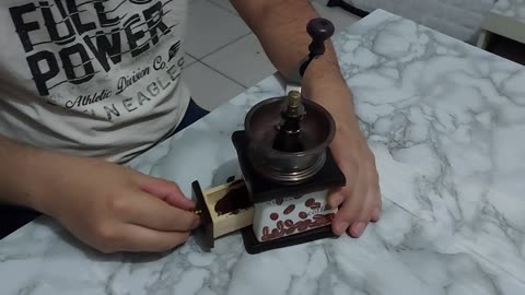 grinding coffee