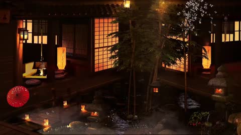 Relaxing Japanese Zen Music - Japanese Indoor Garden - Water Sounds with Song for Sleep, Study