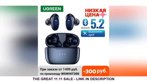 UGREEN HiTune X5 TWS Wireless Earbuds Bluetooth 5.2 in-Ear Headphones Qualcomm QCC3040 aptX Codec
