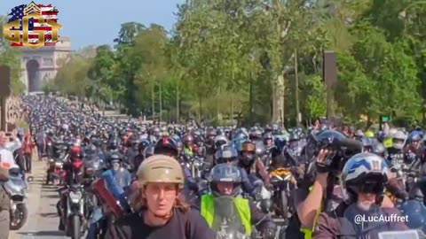 FRANCE: 10,000 bikers have taken over Paris to protest against new government regulations!