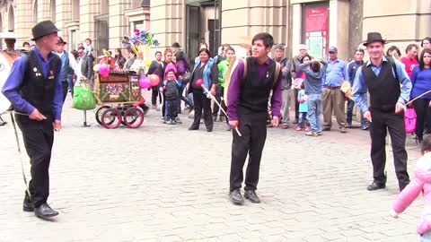 Chinchineros at Plaza De Armas in Chile