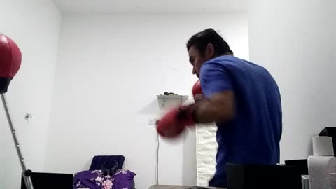 Boxing 🥊 with punching ball 🏀 for fun
