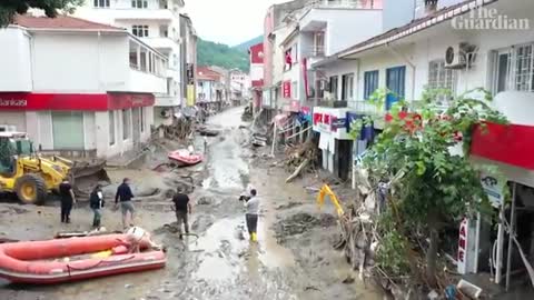 Drone footage shows devastating aftermath of Turkey floods