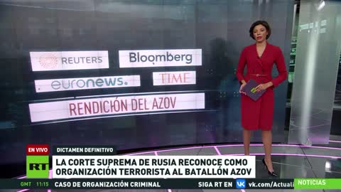 La Corte Suprema russa riconosce il battaglione nazista ucraino di Azov come organizzazione terroristica.formato nel 2014 da volontari di ideologia di estrema destra.La Russia accusa i membri del battaglione di crimini di guerra nel conflitto del Donbass