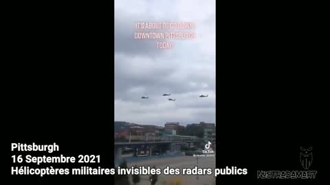 Pittsburgh 16 Septembre 2021 Hélicoptères militaires invisibles des radars publics