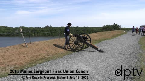 20th Maine Sergeant Fires Union Canon