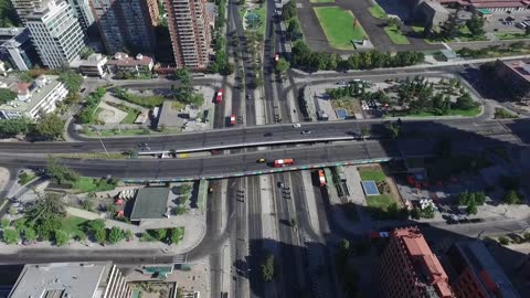 Aerial view at Las Condes city in Santiago, Chile