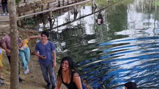 Rope Swing Into The Lagoon