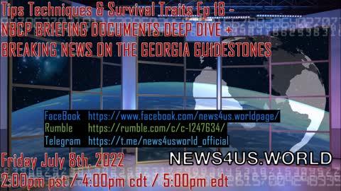 Tips Techniques & Survival Traits Ep 16 - Nbcp Briefing Docs Deep Dive, Georgia Guidestones