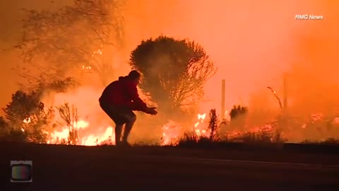 Man risks life to save wild rabbit during Southern California wildfire