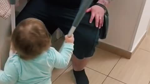 Toddler Helps Injured Dad to Sit Down __ ViralHog