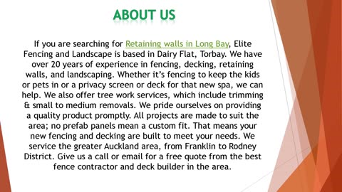 If you are searching for Retaining walls in Long Bay