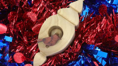 Handmade Wood Miniature Birdhouse Christmas Tree Ornament 1114934245