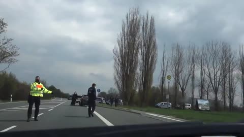 Massive nazy german police stops drivers on the streets for nothing just playing nazy on the highway