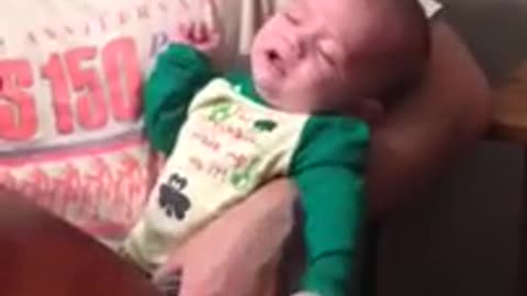 Baby literally cries himself to sleep