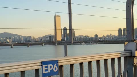 Korea river Han-river on the Yanghwa bridge