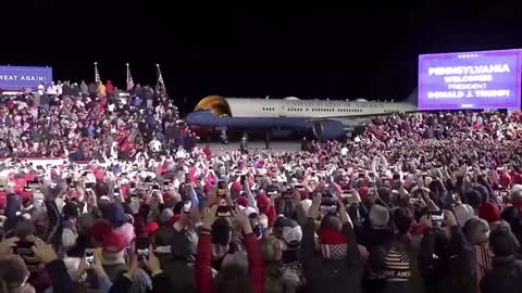 Hair Force One arrives at the Trump RALLY!!