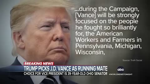 BREAKING: President Trump Announces His VP, Choosing JD Vance…